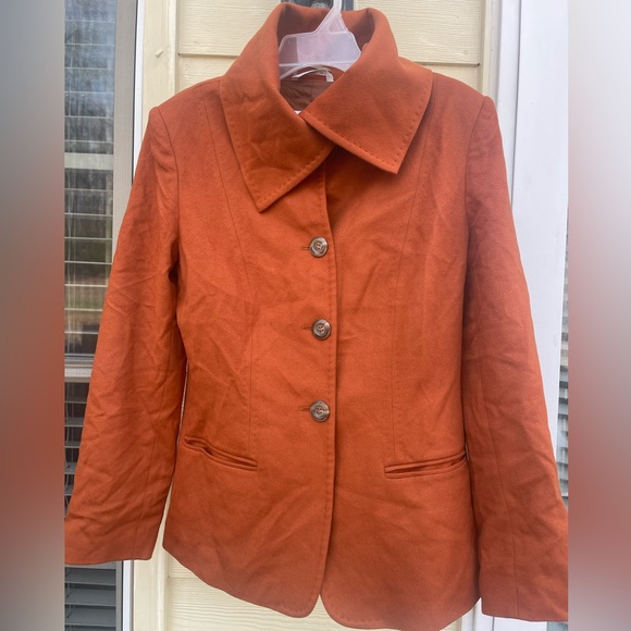 MAX MARA Burnt Orange Virgin Wool Blazer Jacket Size 44 US 10